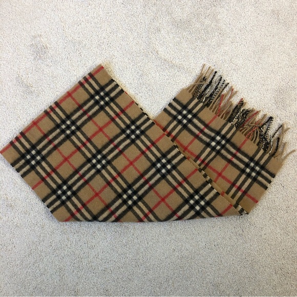 Burberrys of London Vintage Burberry 100% Cashmere Nova Check Scarf England - Picture 7 of 8